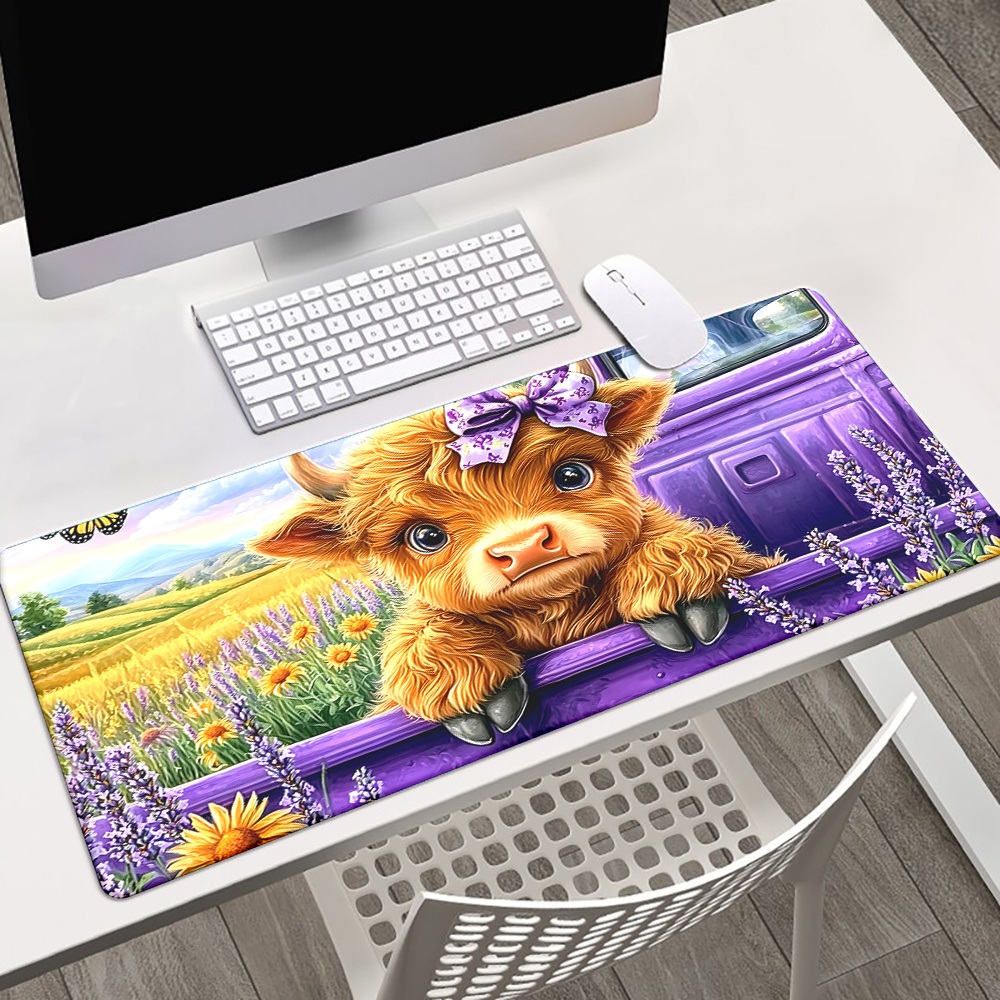 Cute Highland Cow Lavender Fie - Cow Mat Rubber のレビューと価格