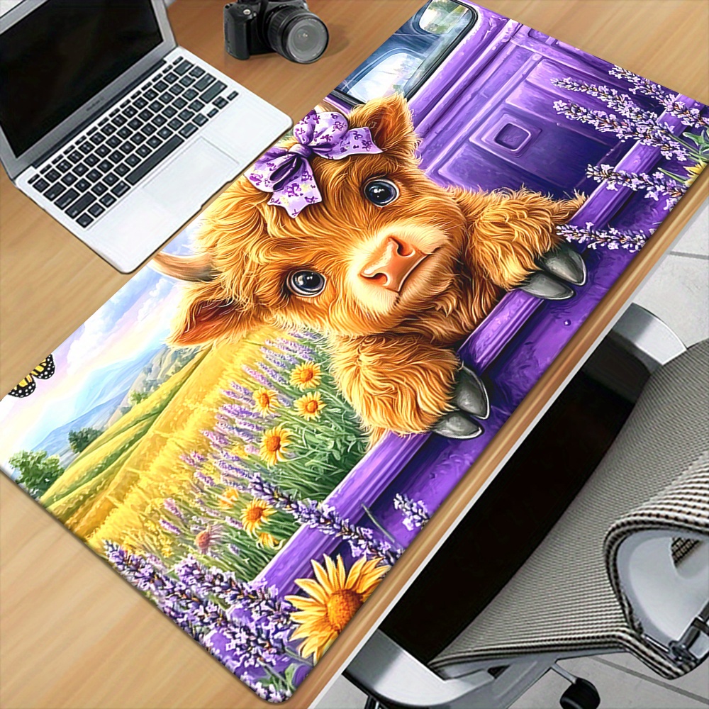 Cute Highland Cow Lavender Fie - Cow Mat Rubber のレビューと価格