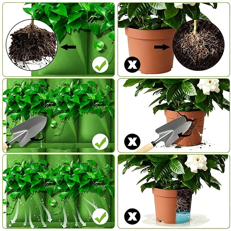 🌟Wall Hanging Pockets Planting - Agriculture Vertical Farming のレビューと価格