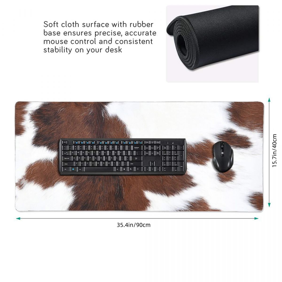 Large Mouse Pad Cow Skin Patte - Cow Mat Rubber のレビューと価格
