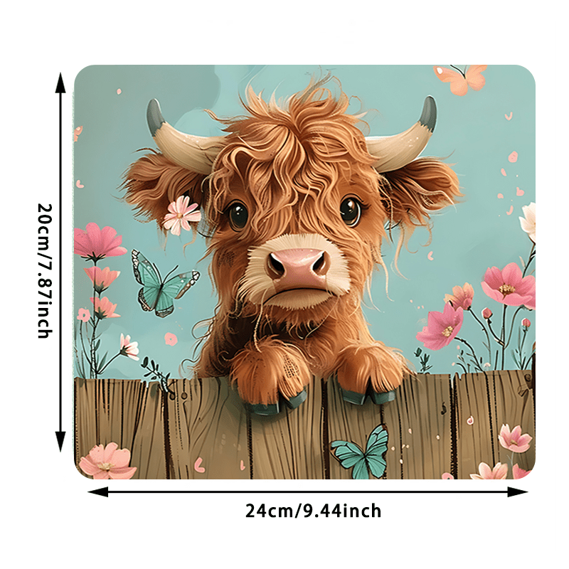 Brand Cute Highland Cow Mouse  - Cow Mat Rubber のレビューと価格