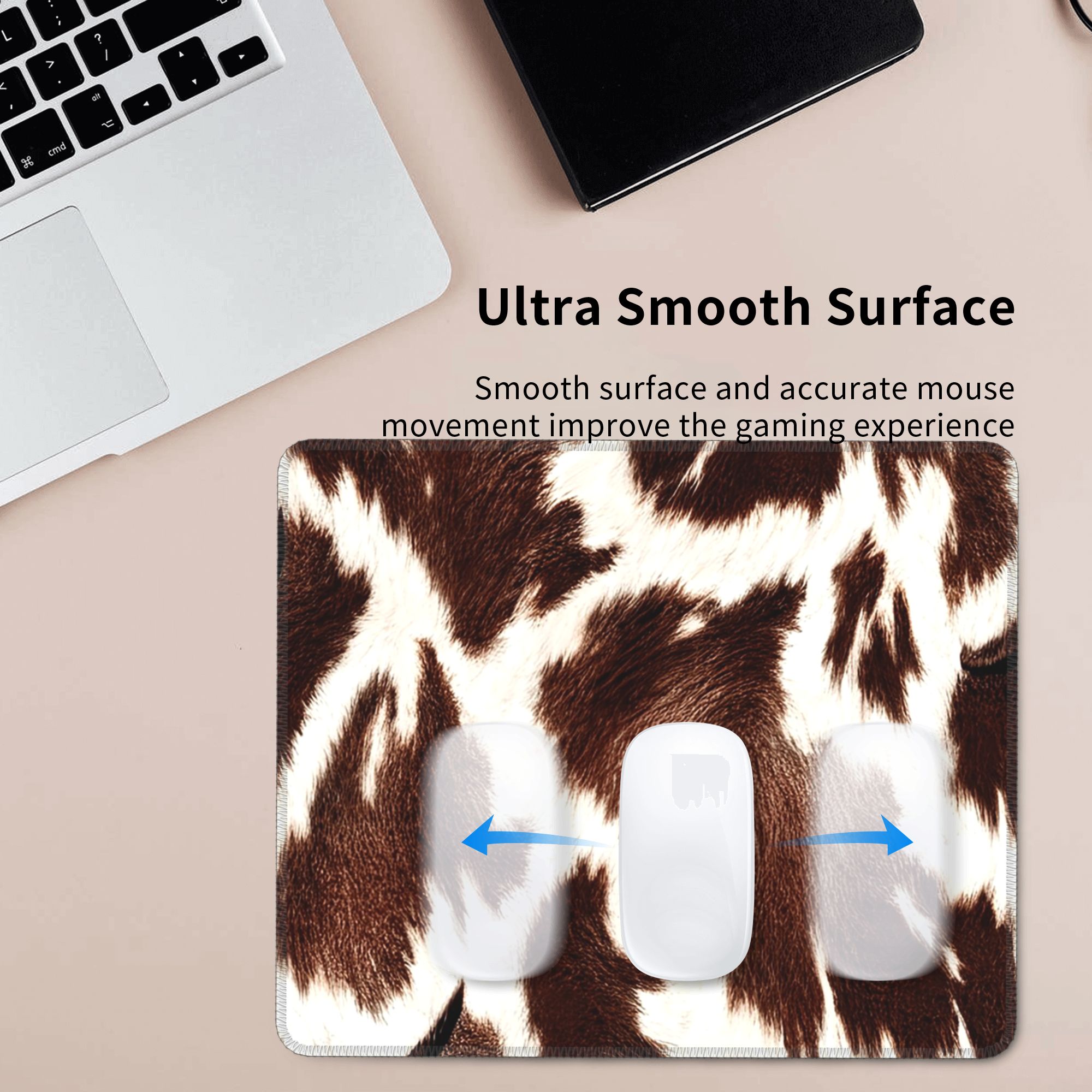 Cow Skin Pattern Mouse Pad Com - Cow Mat Rubber のレビューと価格