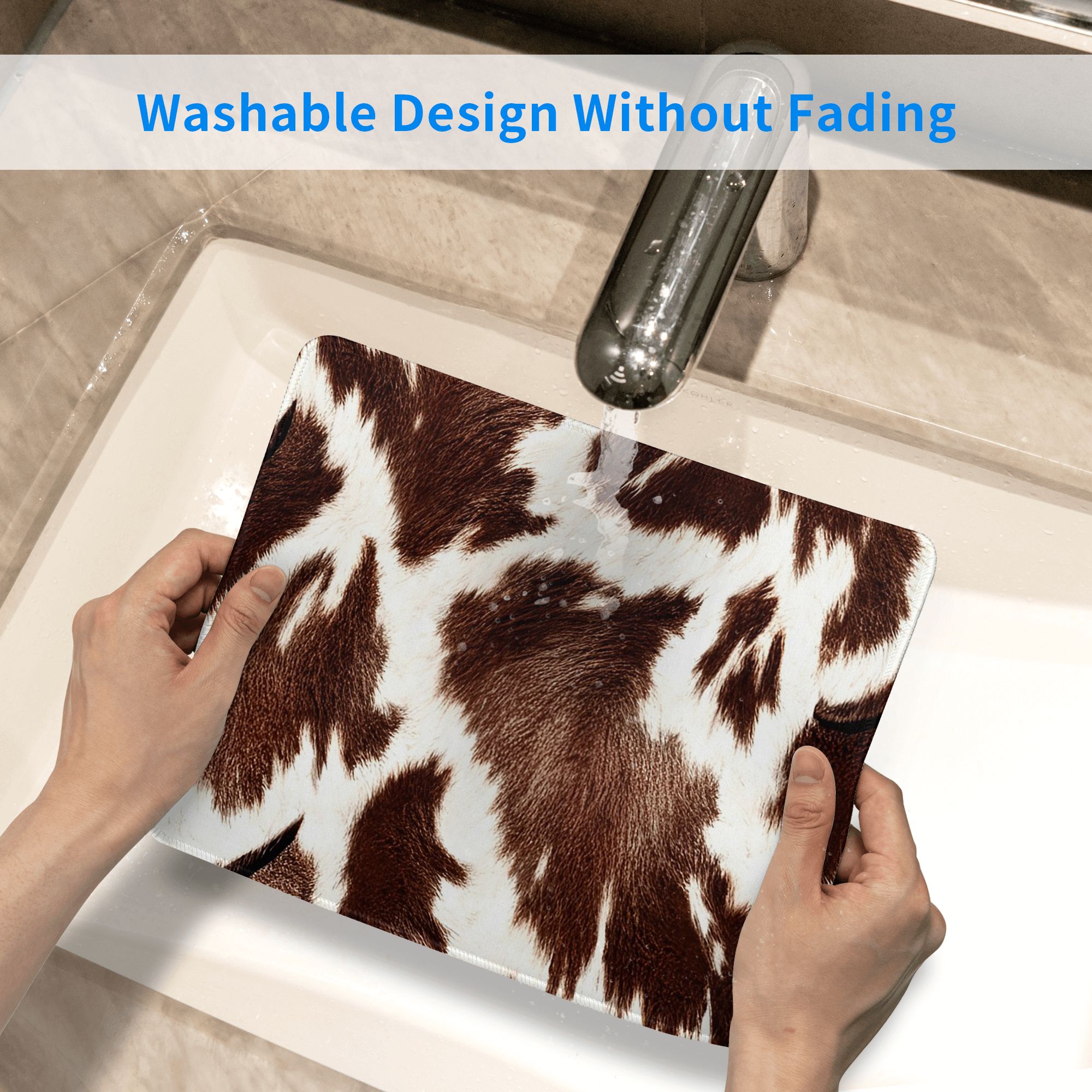 Cow Skin Pattern Mouse Pad Com - Cow Mat Rubber のレビューと価格