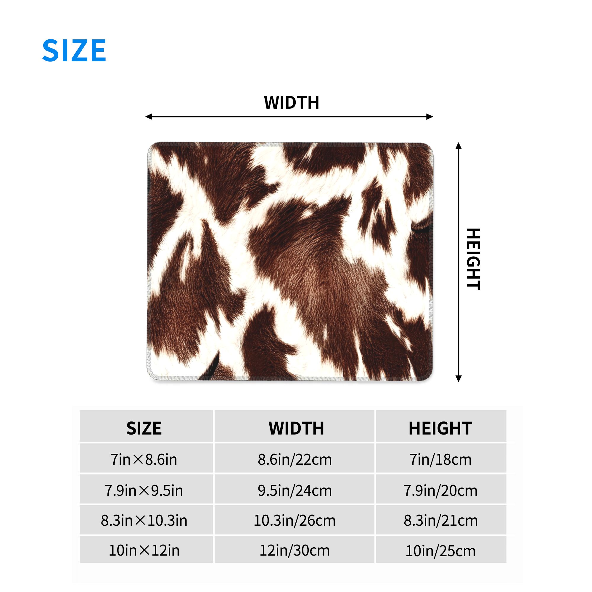 Cow Skin Pattern Mouse Pad Com - Cow Mat Rubber のレビューと価格