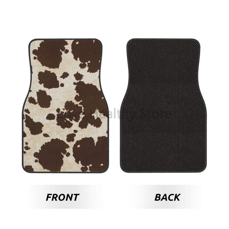Cow Car Floor Mats Set of 4 Br - Cow Mat Rubber のレビューと価格