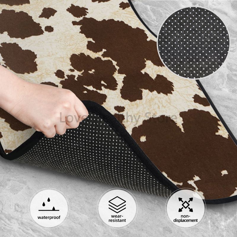 Cow Car Floor Mats Set of 4 Br - Cow Mat Rubber のレビューと価格