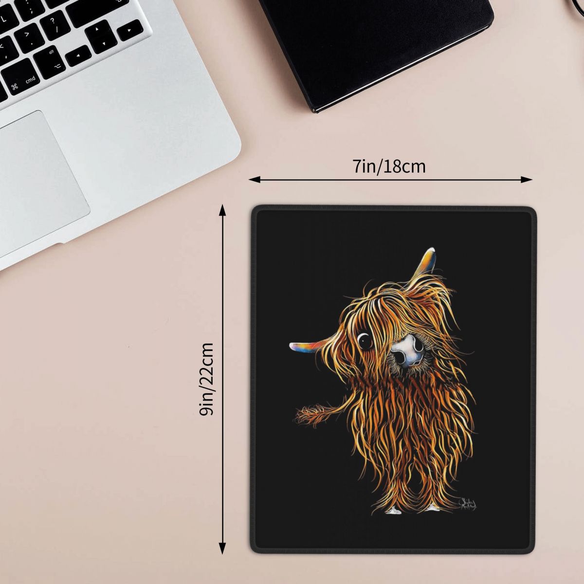 Highland Cow Print 7x9 in 22x1 - Cow Mat Rubber のレビューと価格