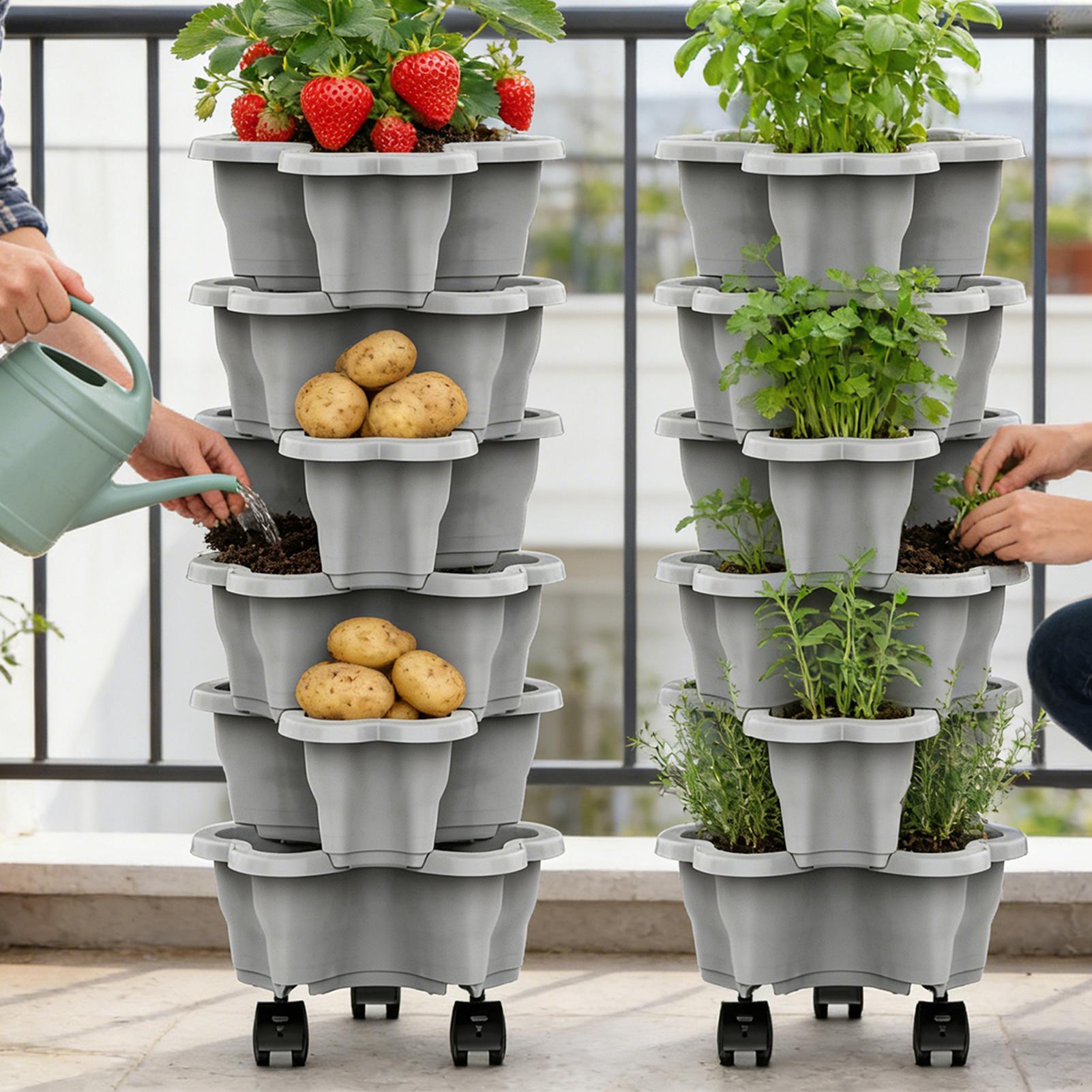 6-Tier Plastic Stackable Verti - Agriculture Vertical Farming のレビューと価格