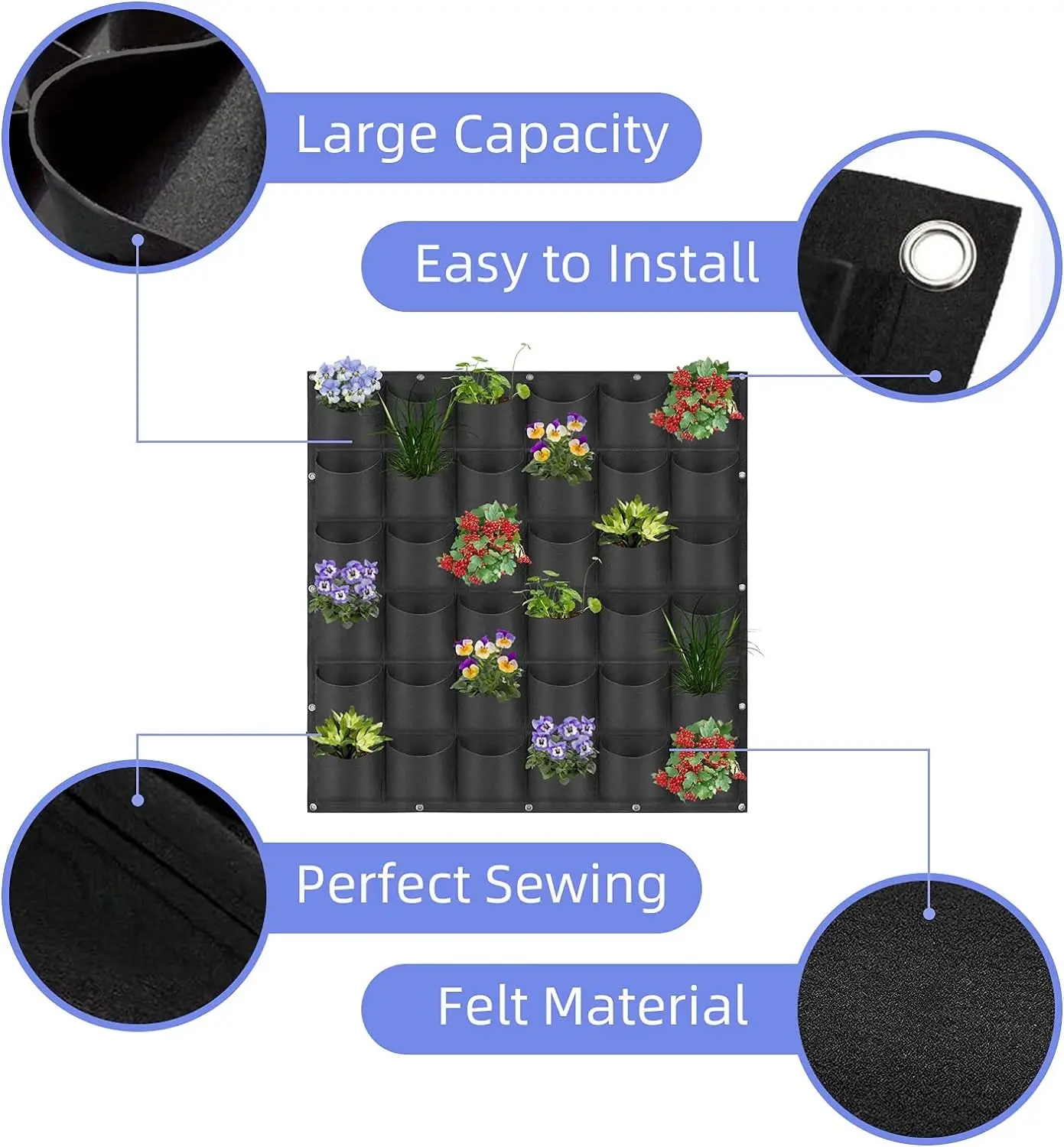 NEW Wall Hanging Pockets Plant - Agriculture Vertical Farming のレビューと価格
